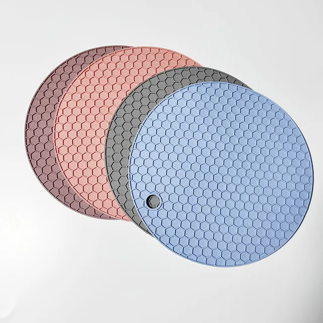 17/14 Cm Kerek Szilikon Asztal Szőnyeg Extra Vastag Placemat Nyitott Kannák Méhsejt Forró Pad Kávéskanna Kreatív Konyhai Edény Tartó - Image 4