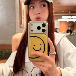 Minimalist Smiling Face Electroplated Drip Glue Phone Case - iPhone 15 Plus (2)