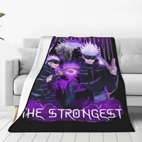 Gojo Satoru JJK Anime Blankets Flannel Decoration Multi-function Super Warm Throw Blanket for Home Car Quilt 1