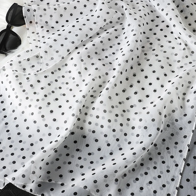 Damen Chiffon Dot Schal Schal Vielseitiger Sonnenschutz Dekorative Schals Luxus Elegante Dame – Detail 19