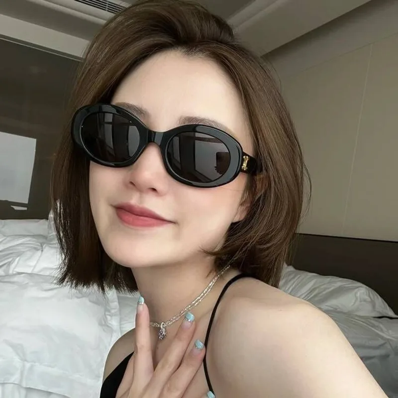 RetroOvalSunglassesWomenFashionWildWhiteRoundGlassesforMen