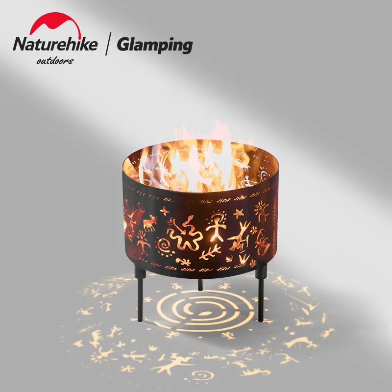 Naturehike Burning Fire Round Table Camping Heating Fire Rack Outdoor