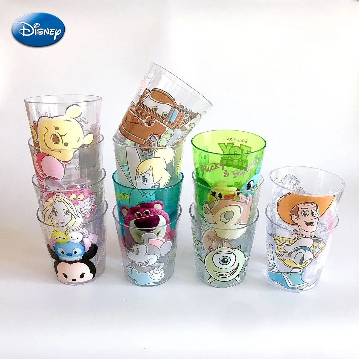 Фото Детская чашка серии Disney, Микки и Минни Маус, Детская кружка для питья водой и молока, ополаскиватель для полоскания рта, пух, Маккуин, цилиндрическая чашка с мультяшными зубами №3