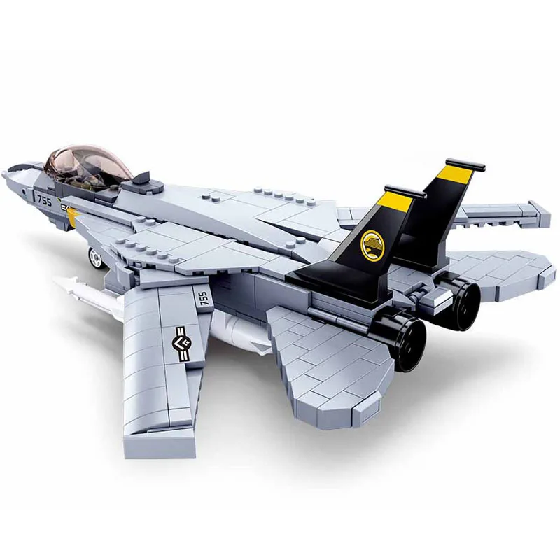 

Sluban WW2 Military Air Force USA F-14 Tomcat Fighter Aircraft Model Building Blocks Kids Boys Plane Bricks Toys Christmas Gift