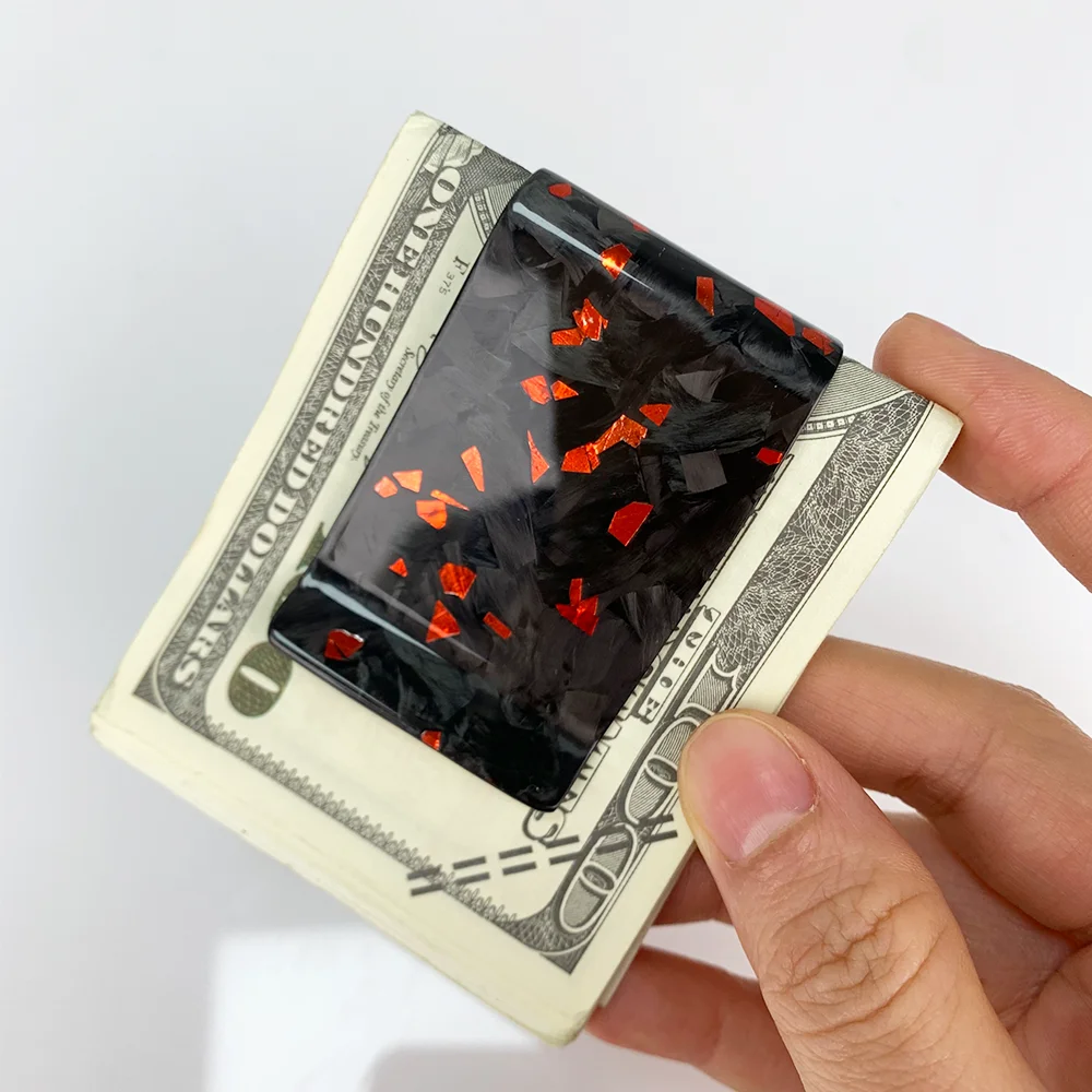Trending Unique Design Durable Forged Carbon Fiber Money Clip 38mm Card Holder Clip for Men Women Slim credit card holder id card holder metal money clip