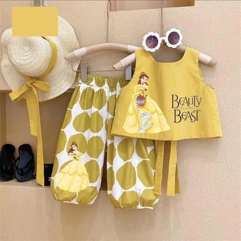 

Girls Suit Summer New Casual Halter Top Vest + Dot Bloomers Two-piece Set Girls Clothes Kids Clothes Girl Outfit Set