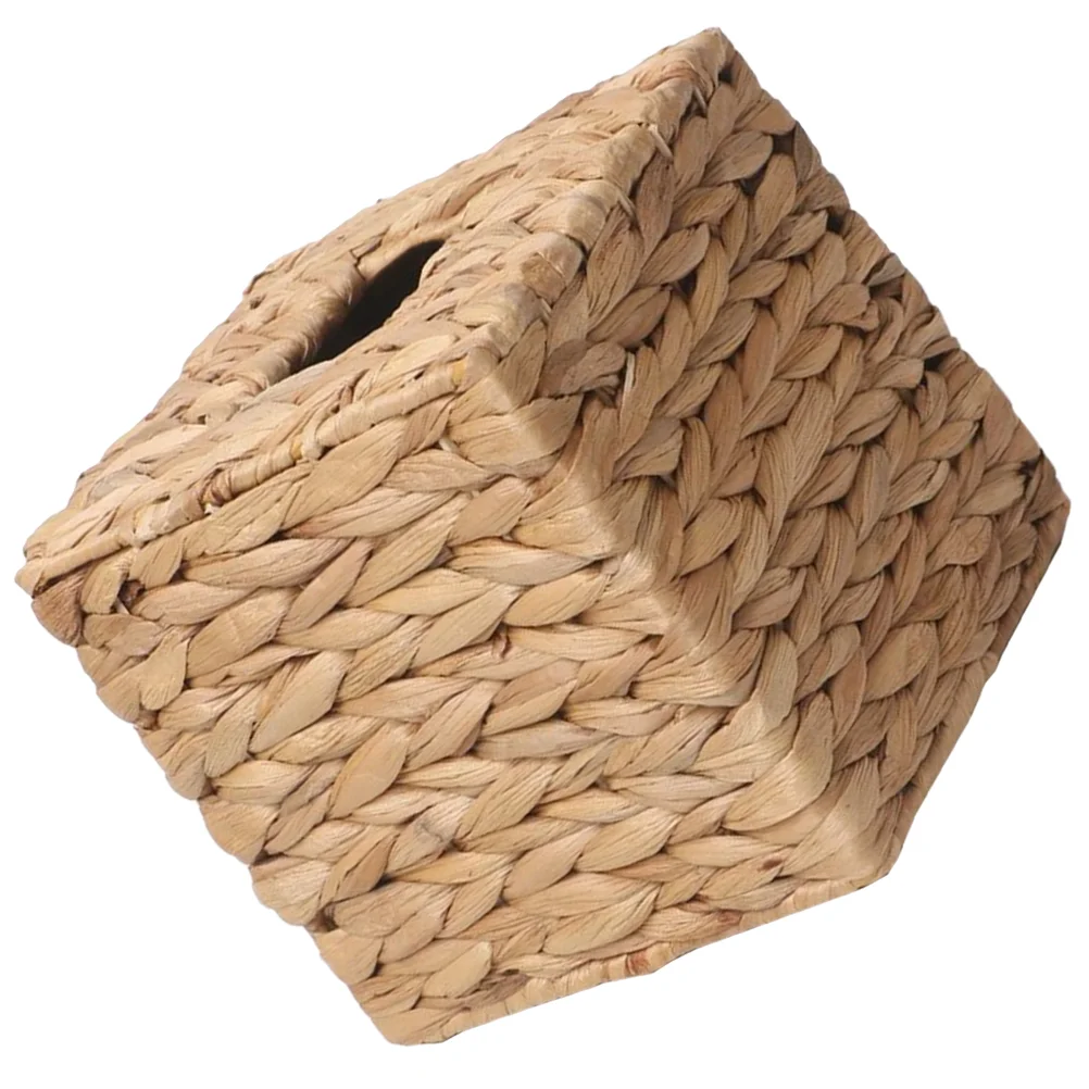 Rustic Hand Woven Tissue Boxes Napkin Basket Decorative Storage Bins Home Office Kitchen ganization Paper Towel Holder Desktop 5