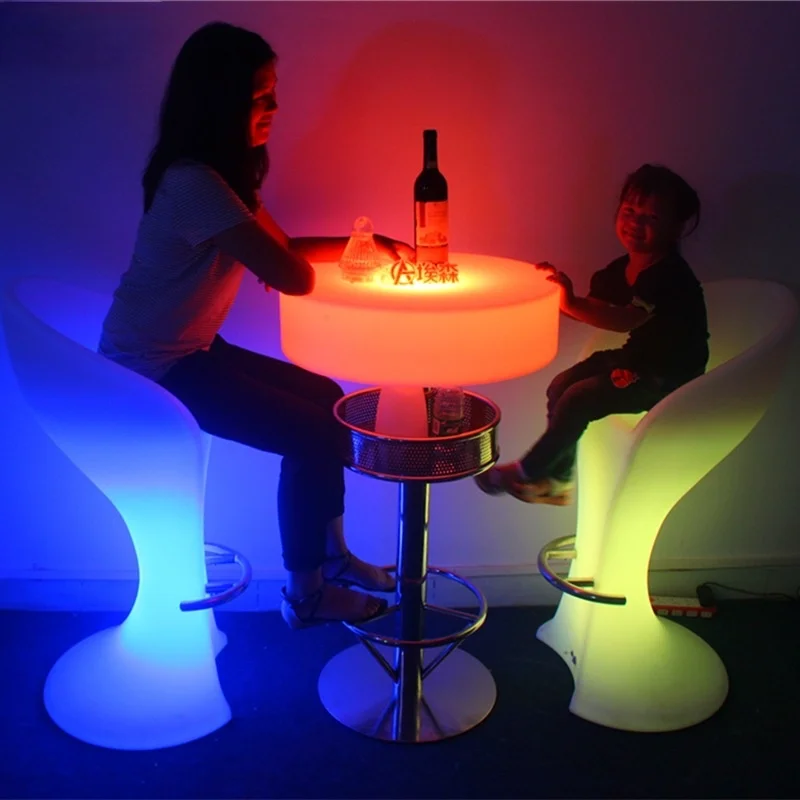 

LED Colorful Light Bar Chair Remote Control Color Changing Outdoor Chair Light Bar Stools Bar Furniture