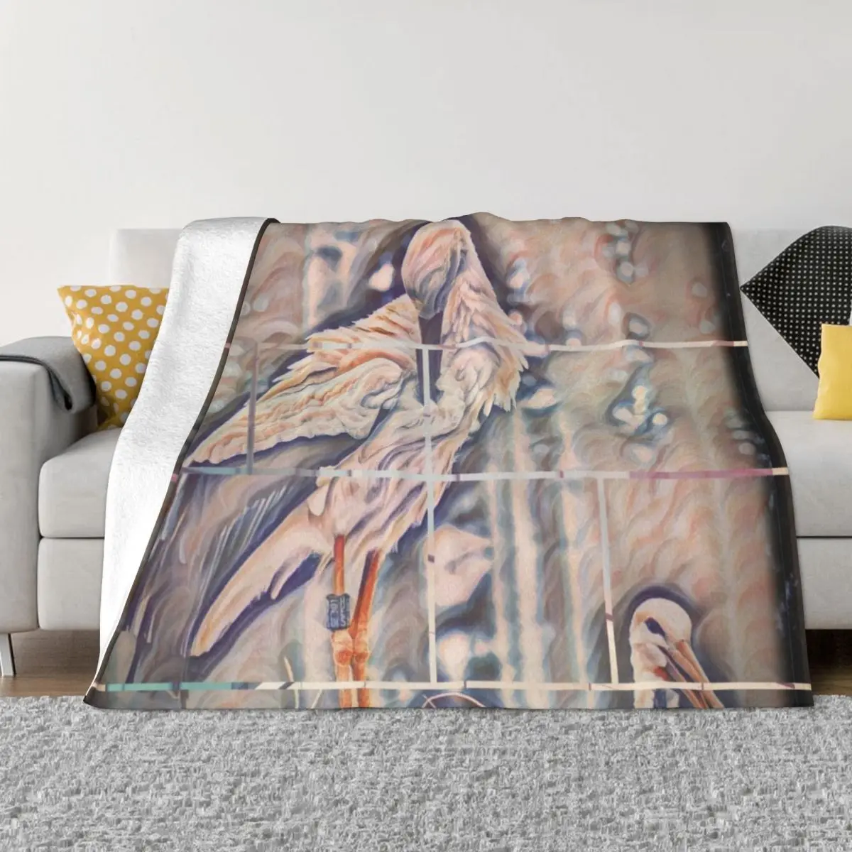 

Storks Throw Blanket Comforter for babies Fluffy Shaggy Blankets