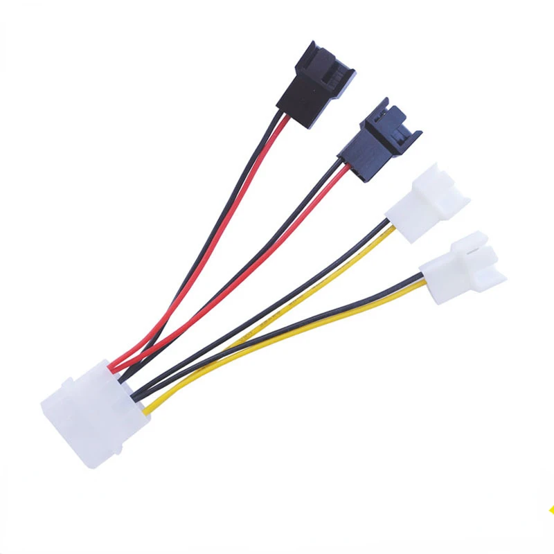 

1pcs/lot Computer Cooling Fan Power Cables 4Pin Molex To 3Pin Fan Power Cable Adapter Connector 12v*2/5v*2 for CPU PC Case Fan