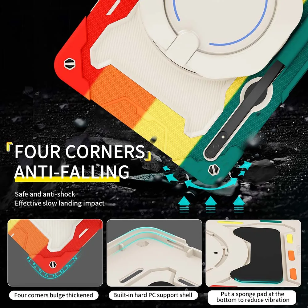 Armor B Style Case For Samsung Galaxy Tab S8 Ultra Pen Slot ShockProof Silicone PC Hand Ring Stand Cover Skin_voghion.com