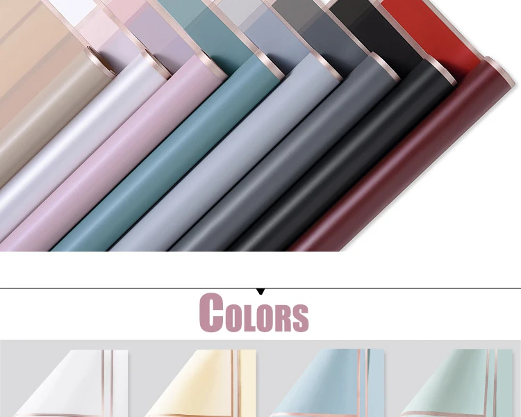 20pcs/lot Golden Border Rose Floral Wrapping Paper Korean Style Semitranparent Gift Wrap Florist Flower Bouquet Wrapping Paper