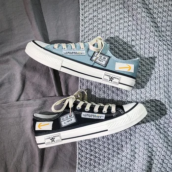 Summer Breathable Low-top Canvas Men's Shoes 2026 New Casual Korean Trendy Graffiti Sport Student Vulcanized Shoes Rubber Sole 1
