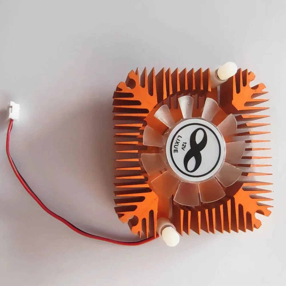10PCS Aluminum Heatsink with fan for 5W/10W High Power LED light Cooling Cooler DC12V Gold color