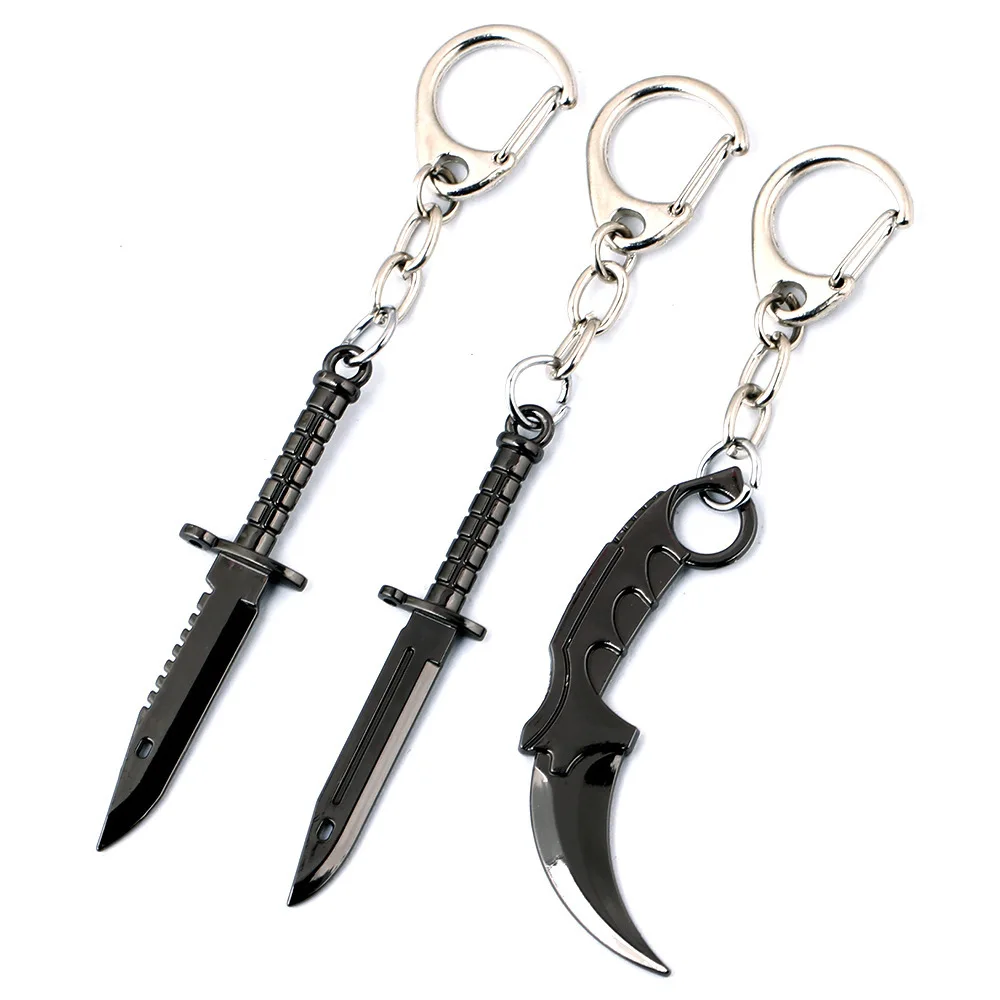 

CSGO Knife KeyChain for Male Karambit Key Chains M9 Key Holder Keyring Porte Clef Csgo Butterfly llaveros Wholesale 10 pcs/Lot