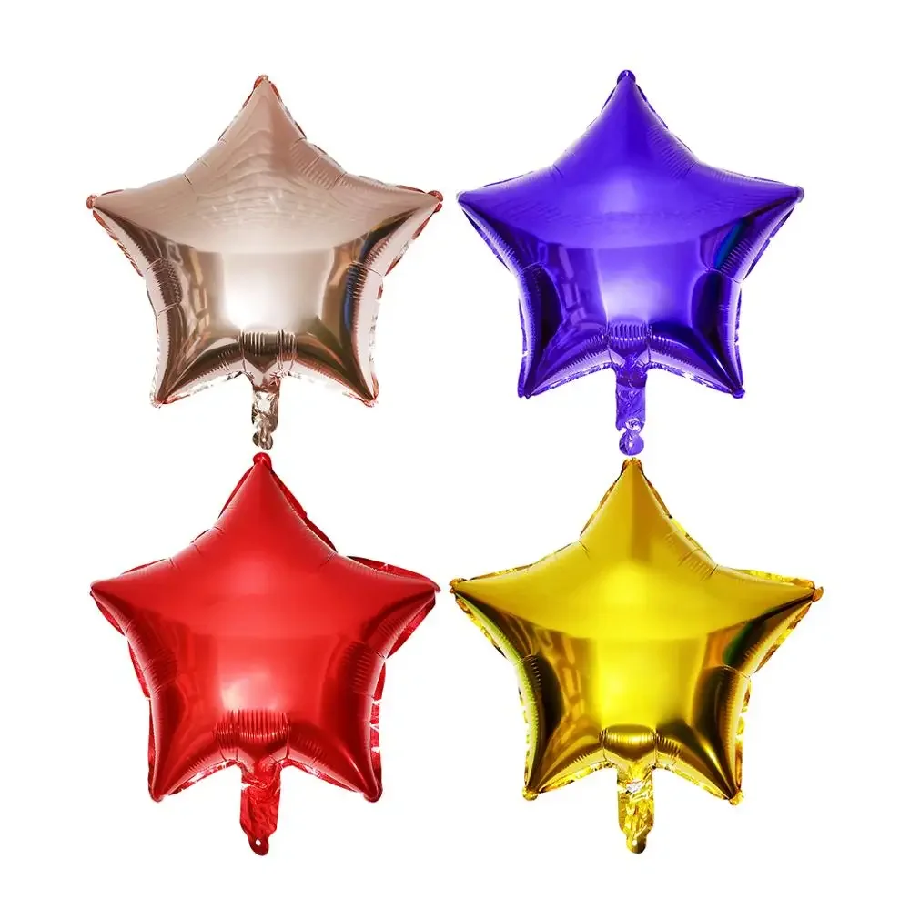 5 pcs 10 inch Five-pointed star foil balloon baby shower wedding children's birthday party decorations kids balloons birthday foil balloons birthday balloon set birthday balloons party balloon set birthday party decoration set