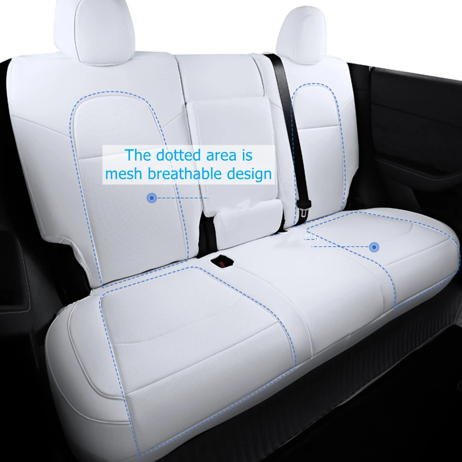  TOPABYTE Housses de Siège Avant de Voiture Personnalisées pour Tesla  Model Y Model 3 2017-2024 Protection Coussin Intérieur Respirantes -  Protection Toutes Saisons (4 Pièces/Blanc)