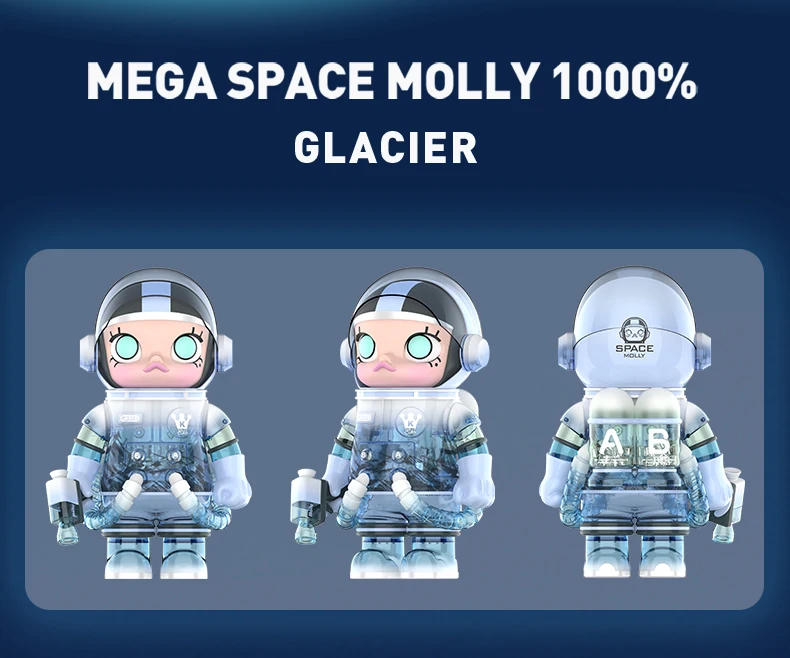 Pop Mart Blind Box - Mega Collection Space Molly 1000% Glacier