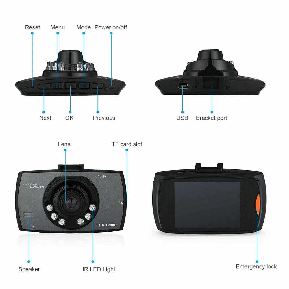 G30 자동차 DVR 카메라 2.4 풀 HD 1080P 140 ° 대시 캠 나이트 비전 G-센서 자동차 레코더 차량 대시 보드 카메라