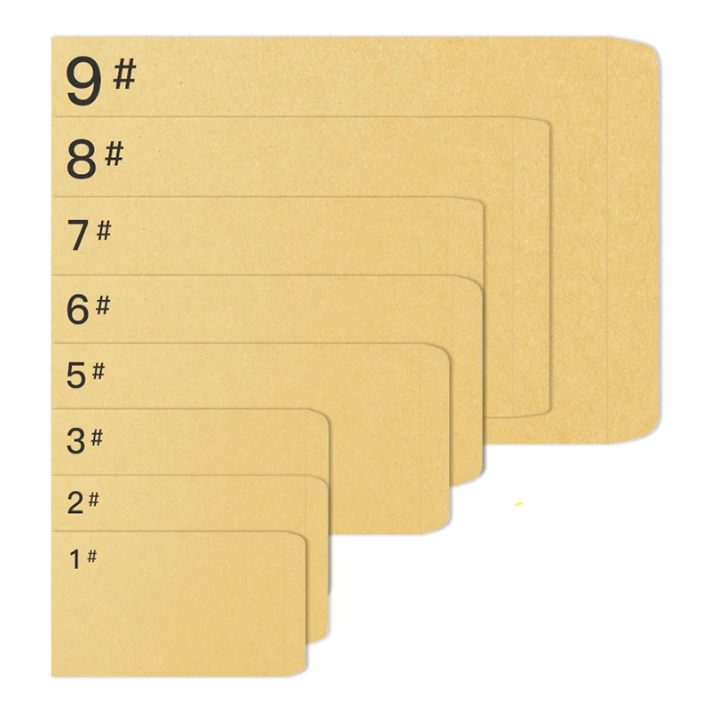 Kraft Paper Envelopes 50pcs/lot Yellow Blank Letterless Envelope A4 Thickened Invoice Envelope in Kraft Paper Document Bag Business Office Supplies