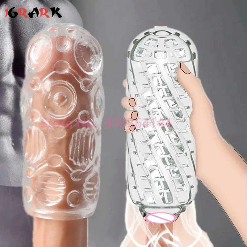 Male masturbator penis pleasent aircraft cup device soft transparent pocket vaginal sleeve for men