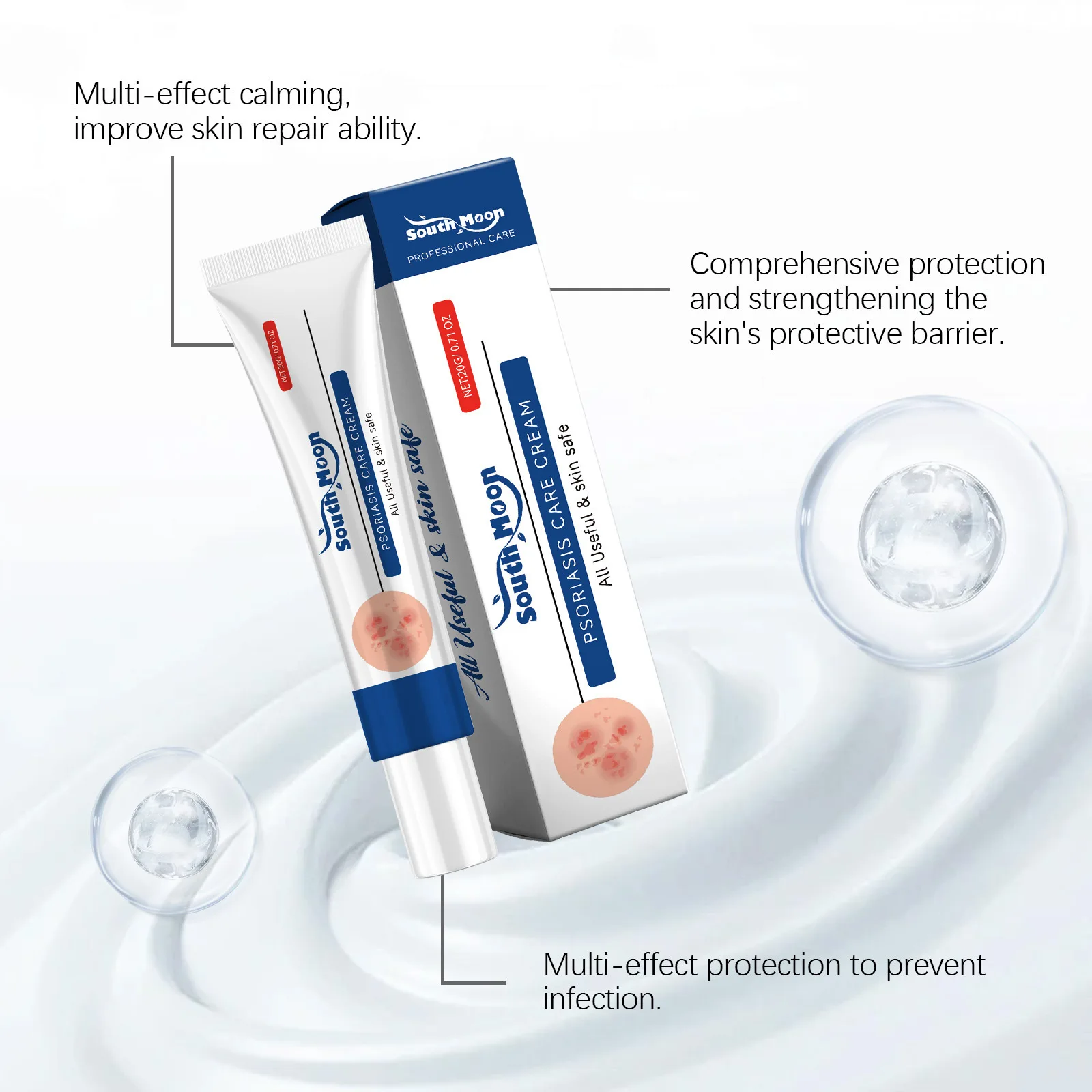 Psoriasis Treatment Ointment Relieve Dermatitis Eczema Urticaria Swell Itch Antipruritic Antibacterial Alergy Red Rash Skin Care