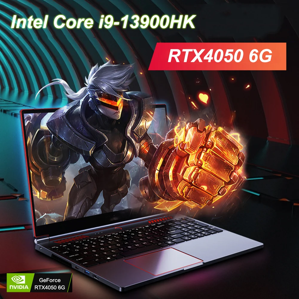 Ordinateur portable de jeu 16.1 pouces RTX4050 6G Intel Core i9-13900HK Windows11 RAM Max 64 Go DDR5 2 * M.2 NVME 2 To SSD WiFi ordinateur portable de bureau