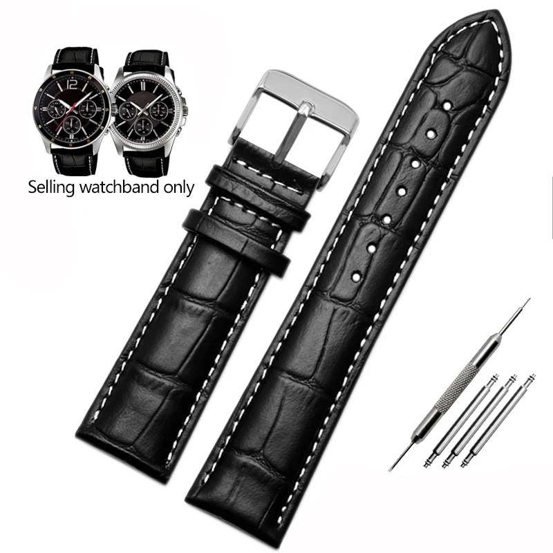 Premium Cowhide Leather Watch Strap - Business Style Bracelet, Available in 18mm, 20mm, 22mm
