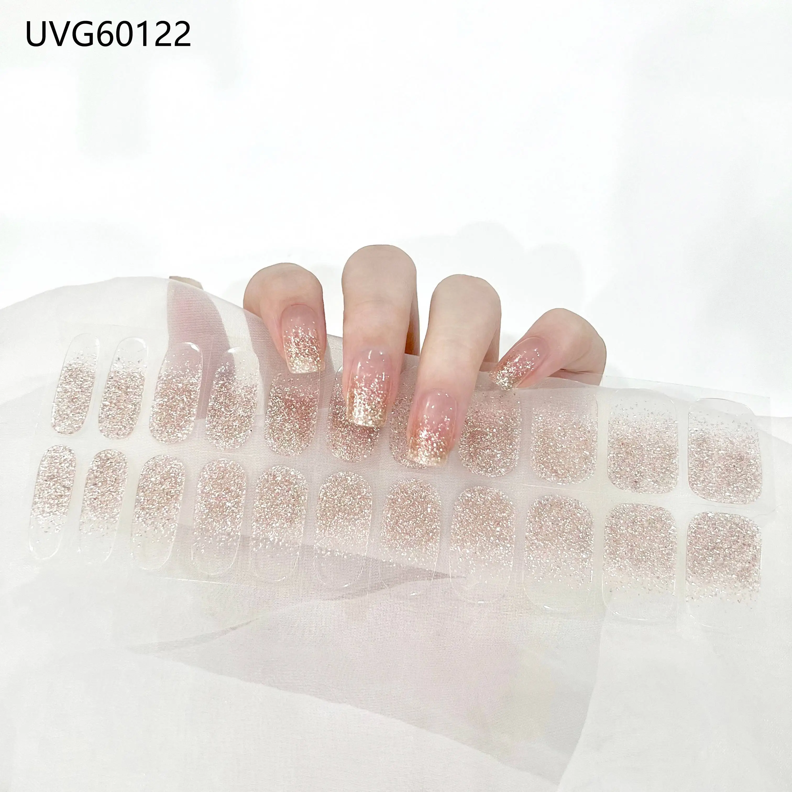 Premium Semi-Cured Nail Wraps Set - Waterproof, Long-Lasting Gel Nail Stickers