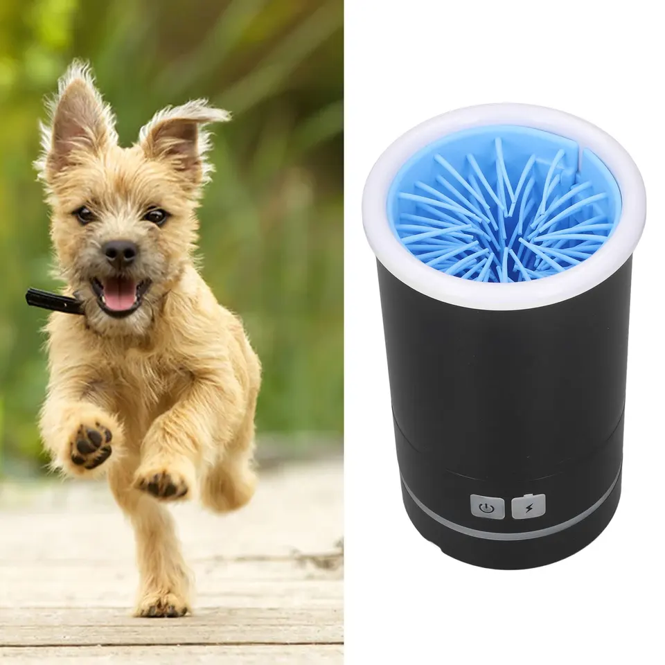 Nettoyeur De Pattes USB Pour Chien - Automatique, Silicone Doux, Pour Grandes Races - 17,6 X 10 Cm