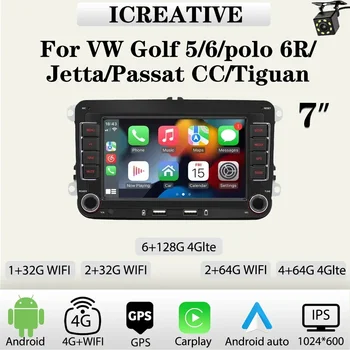 Radio de coche Android 2Din para Volkswagen Golf 5 6 Passat B6 B7 CC VW Polo 6R Jetta Tiguan Autoaudio Carplay navegación Multimedia 1