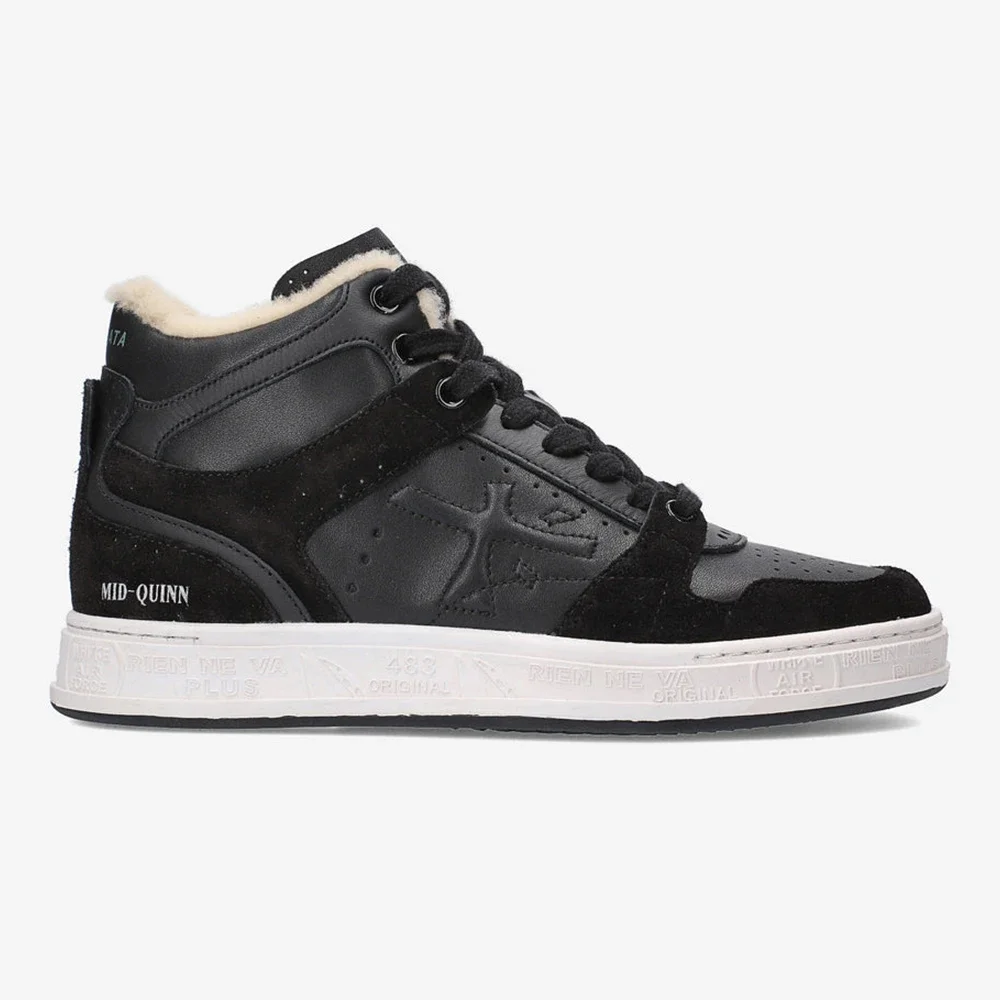 Premiata Light Luxury Suede Fashion Simple Retro Trendy Casual Shoes Fodera In Peluche Classic Black High-Top Coppia Scarpe Da Skateboard
