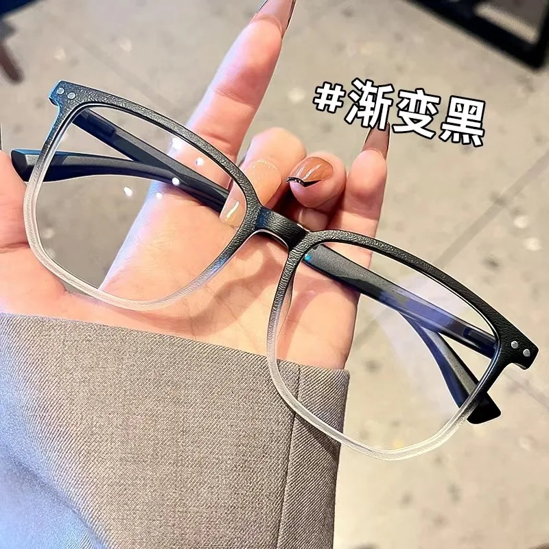 

2024 Retro Anti Blue Light Flat Mirror Ultra Light Student Style Plain Face Slim Frame glass for women