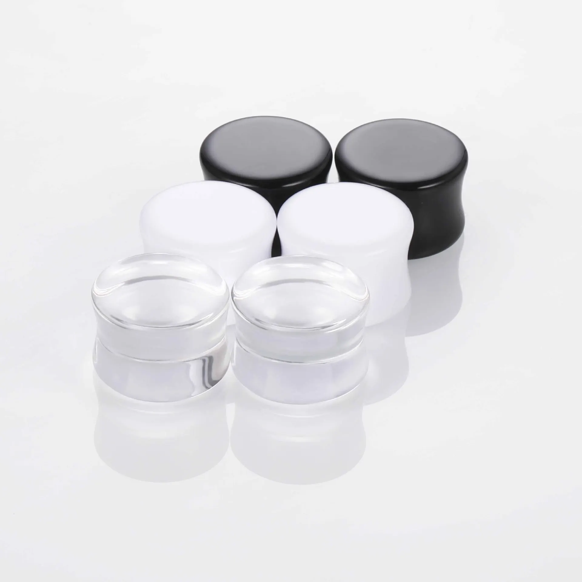 Piercing Jewelry 2Pcs Ear Plugs Tunnels Acrylic Piercing Double Flared Ear Gauges Expanders White Black Dilation Stretcher