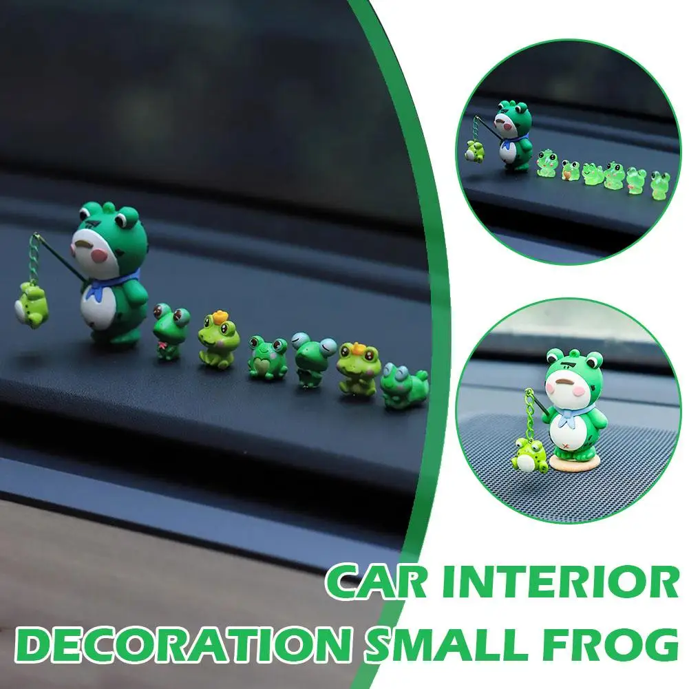 

Lonely Frog Decor Car Accessories 6Pcs Luminous Frogs Figurine Car Decoration Mini Home Gifts Cartoon Noctilucent E2T3