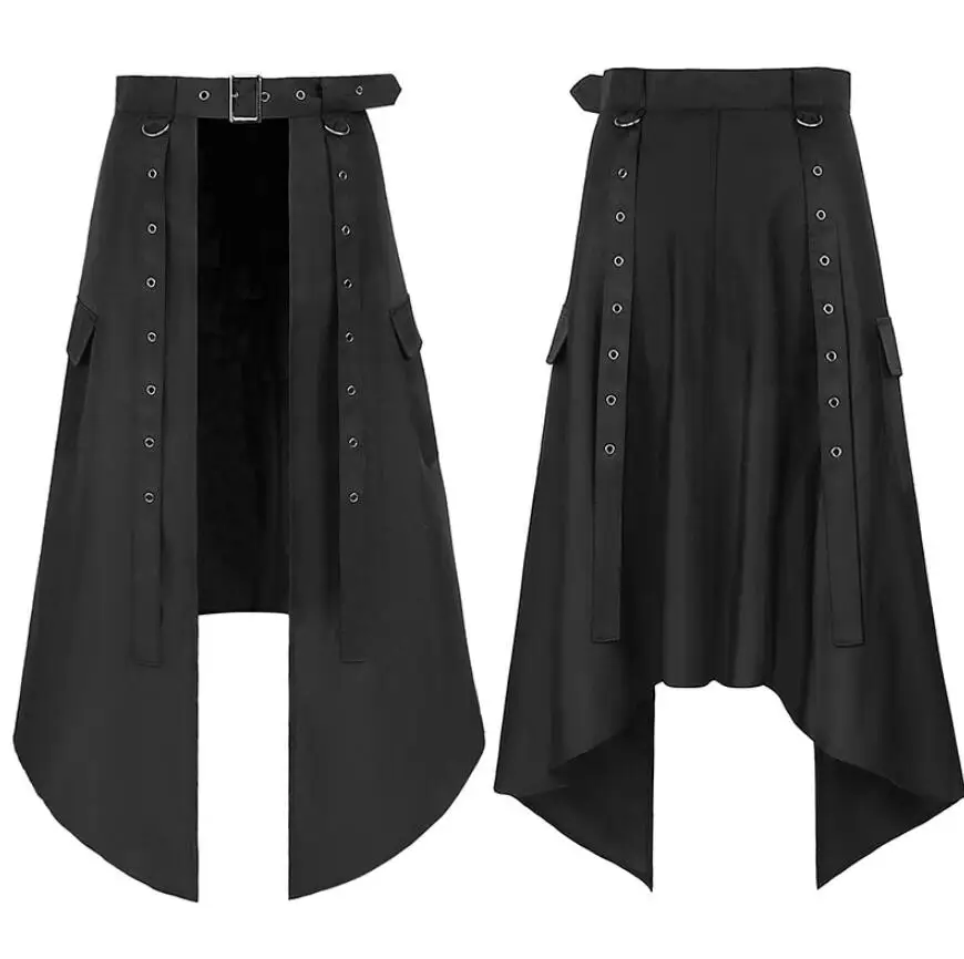 Medieval Gothic Men's Half Skirt Jacquard Steampunk Stylish