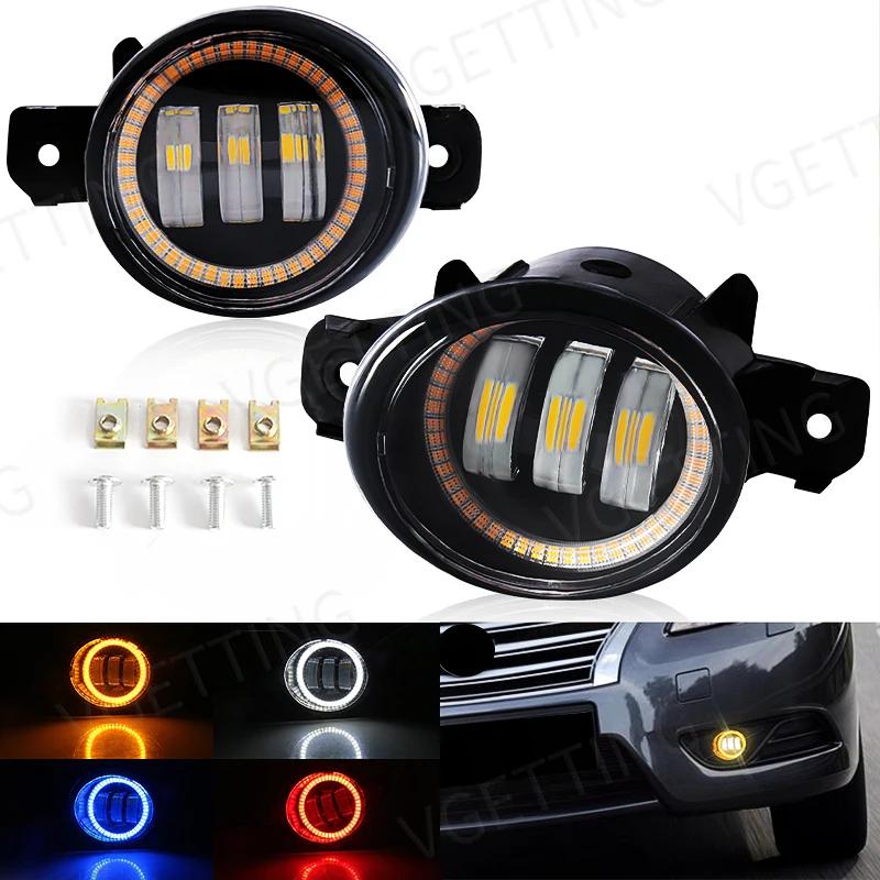 Фото Противотуманные фары Angel Eye для Nissan Altima Sylphy Bluebird Versa Urvan Note X-Trail T30 Rogue T32 Fuga Y50, светодиодные дневные ходовые огни №1