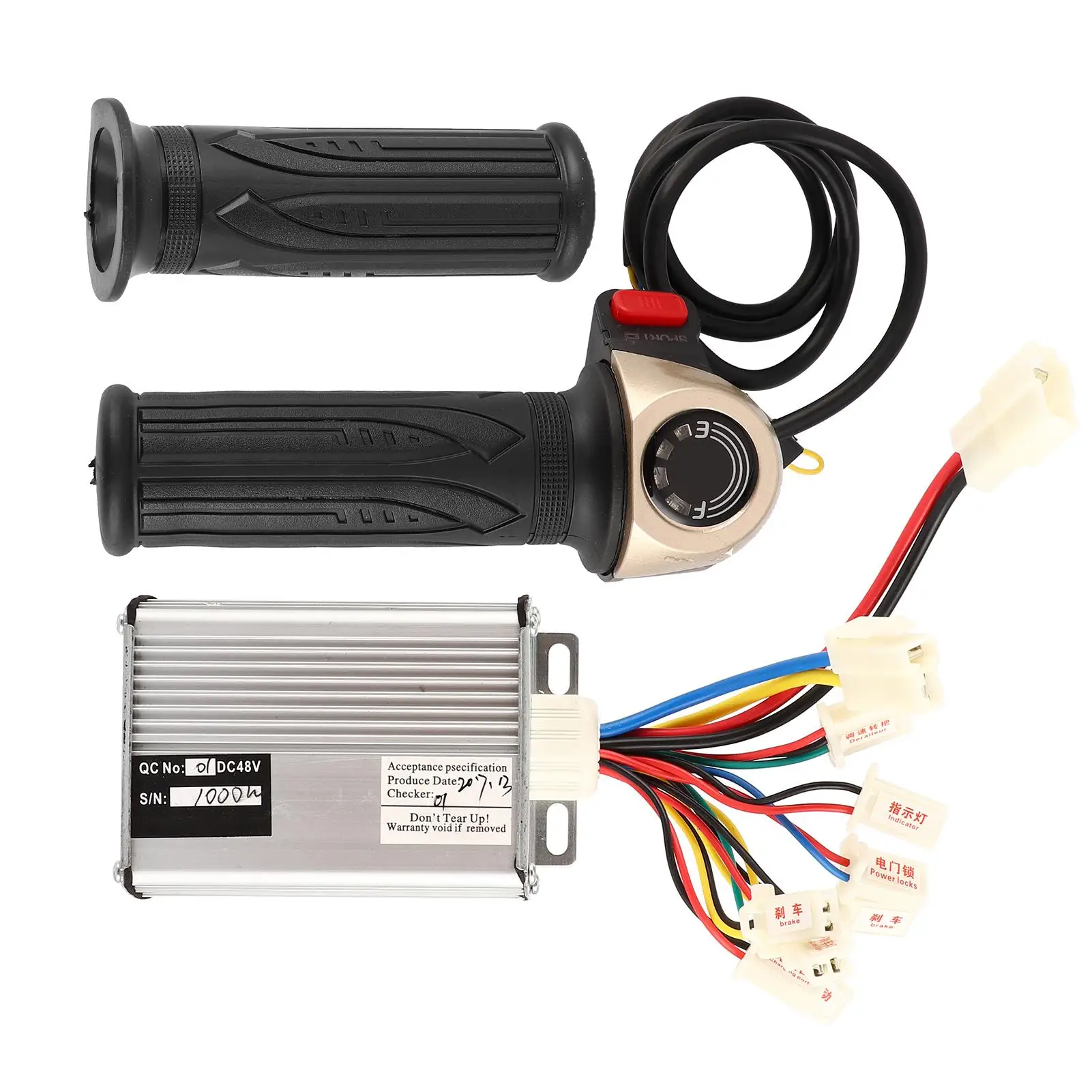 48V 1000W E-Bike Brushless Motor Controller Set with Power Display & Handlebar Rotation for Scooters