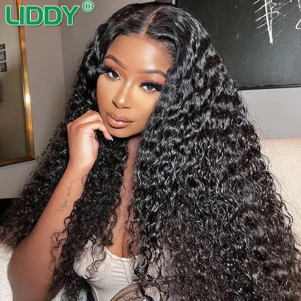 Water Wave Glueless Wig Pre-Cut Lace Wig Pre-Plucked Natural Wave Wear Go Glueless Curly Human Hair Wigs For Women On Sale