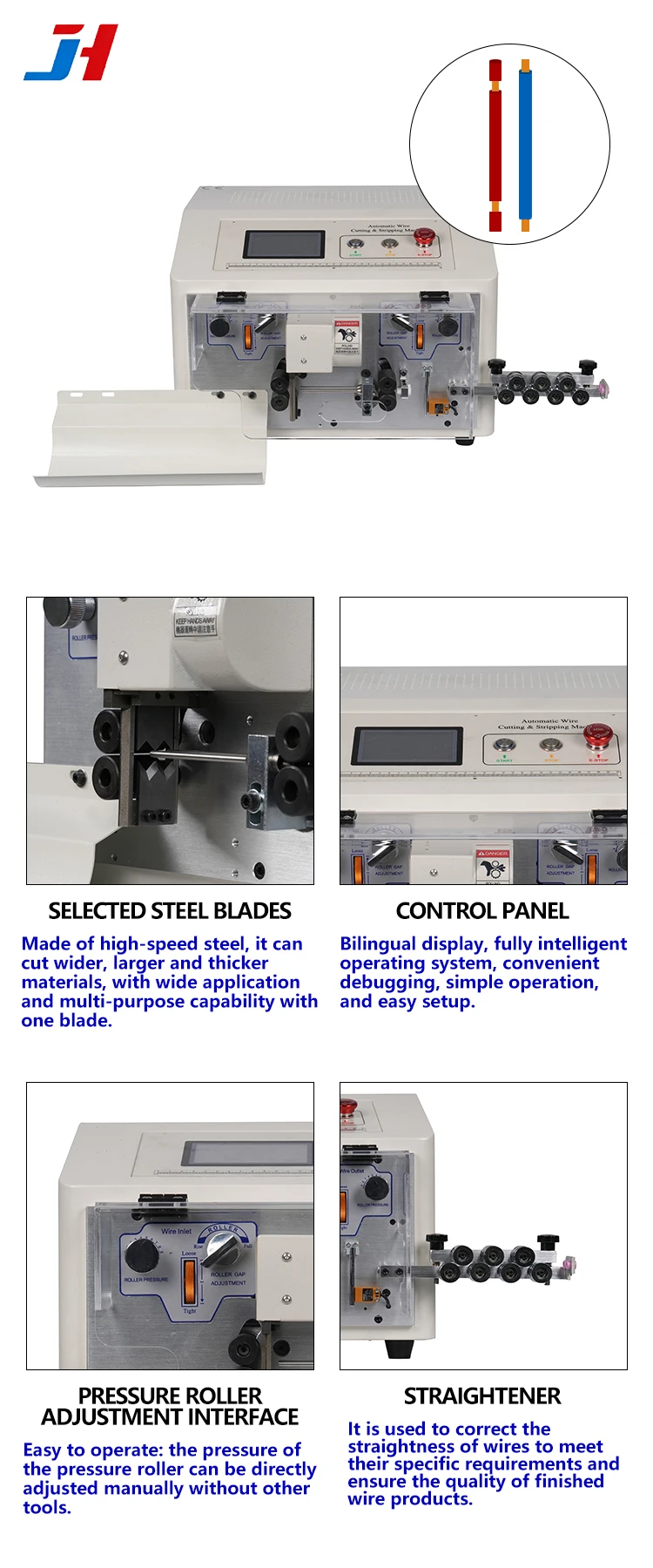 Automatic Wire Stripping Machine JH-608-SDB-S Computer Type Stripping Tool for E