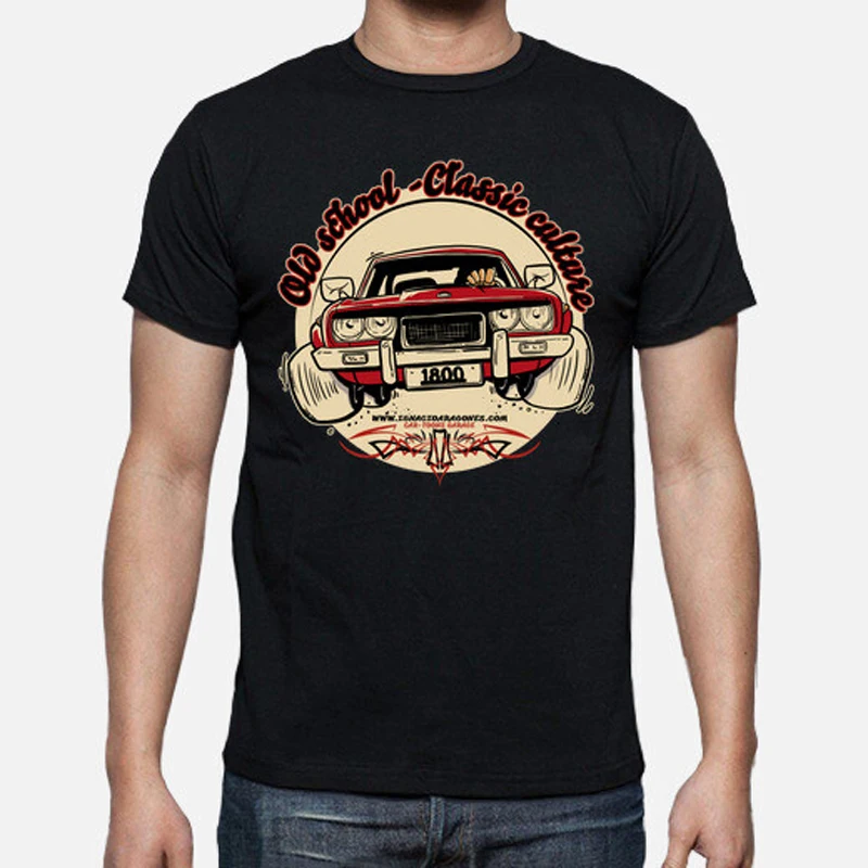 

Футболка Old Schoo 124-1800. Летняя Хлопковая мужская футболка с коротким рукавом и круглым вырезом в подарок новинка