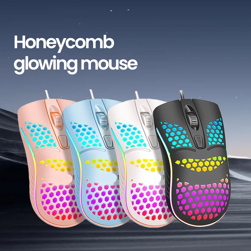 ماوس سلكي USB RGB ماوس ألعاب مضيء 1600 ديسيبل متوح...