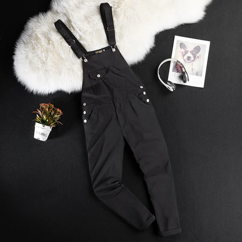 Men Bib Pants Nine Points Pants Suspenders Overalls Jumpsuit
