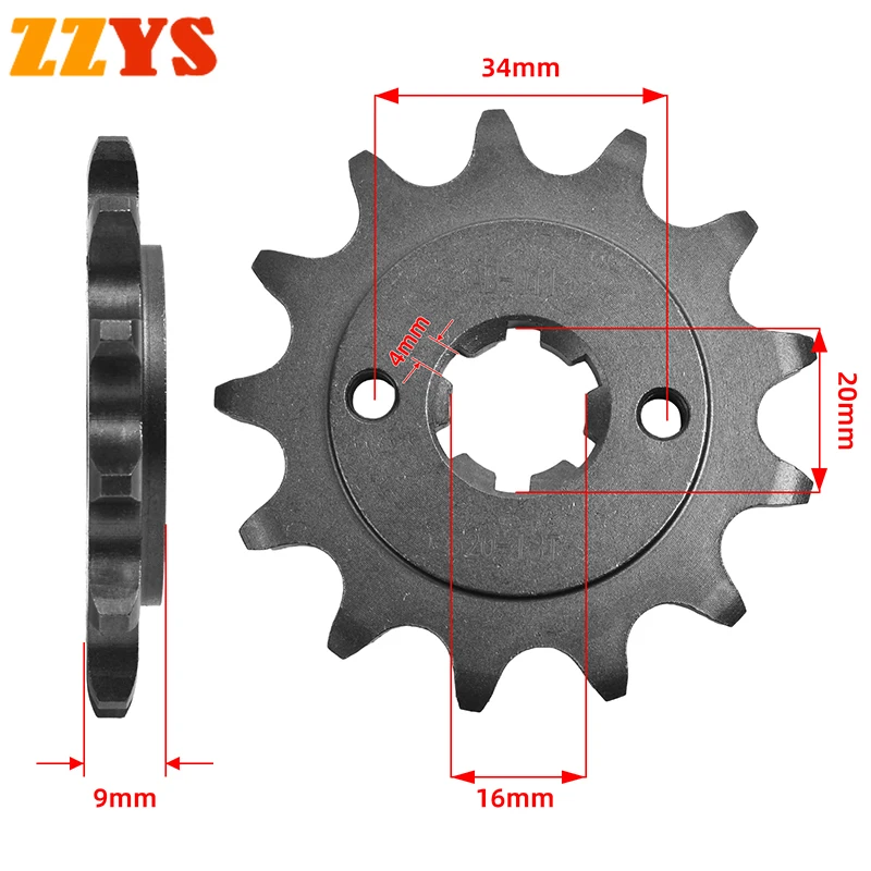 

520 13T 13 Tooth Front Sprocket Gear Staring Wheel Cam For Yamaha TT-R230 2005-2022 20 2021 TT-R230T TTR230 TTR230T TTR TT-R 230