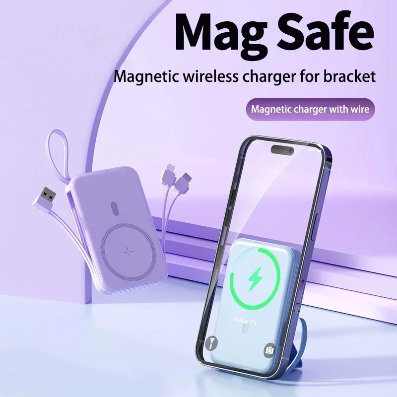 50000mAh Wireless Magnetic Power Bank Super Fast Charging Large Capacity Portable Battery Charger For iPhone Huawei Samsung New 5