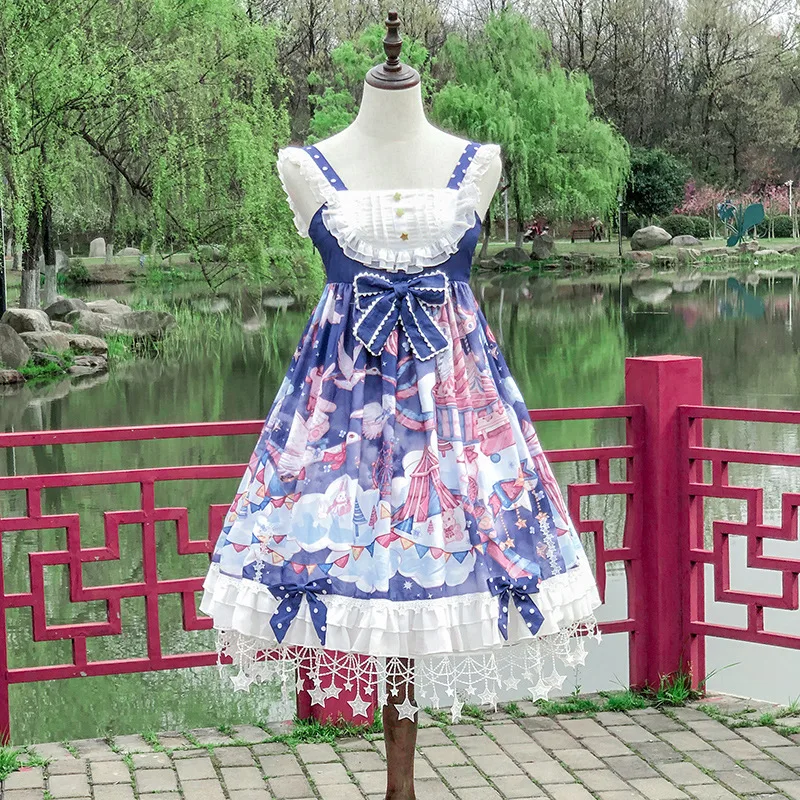 Petticoat Lolita Daily Adjustable Star Fishbone Petticoat Summer Dream Weaving Garden Lolita Violence Flower