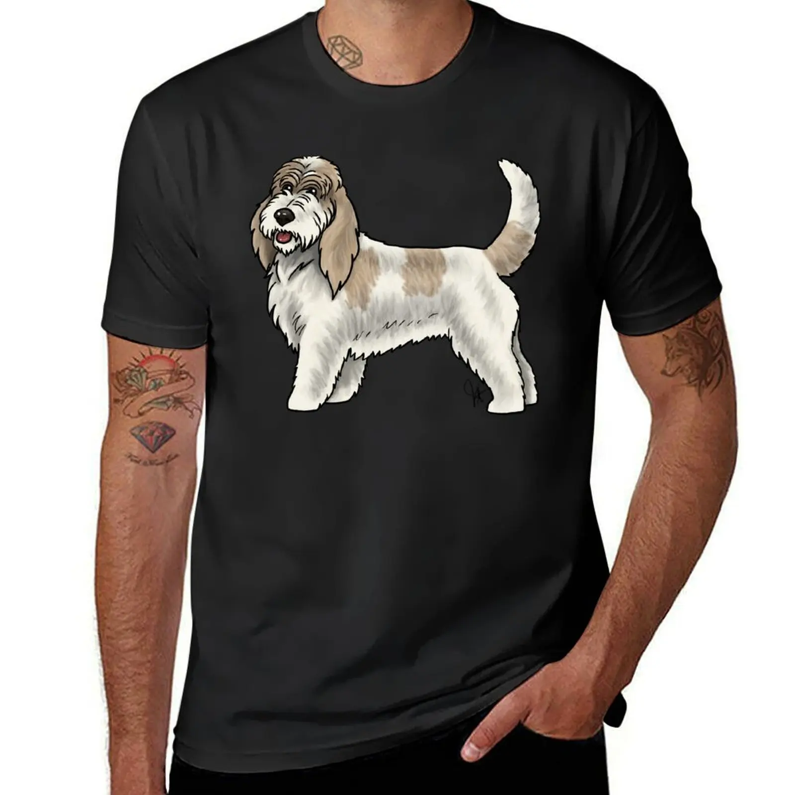 Grand Basset Griffon Vendeen - White and Tan T-Shirt blanks aesthetic clothes customs tees mens t shirts pack