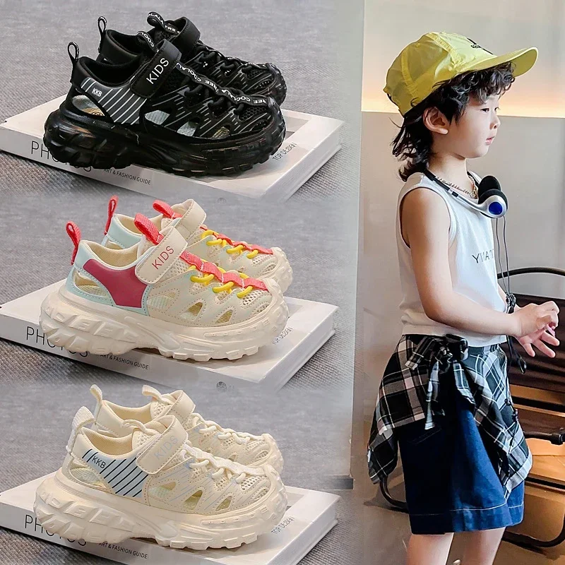 Breathable Mesh Kids Running Shoes Non Slip Summer