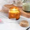 100ml Candle Glass Cups with Wooden Lid Clear Amber Bottle Jars Handmade Creative Dessert Scented Aromatherapy Empty Jars 4