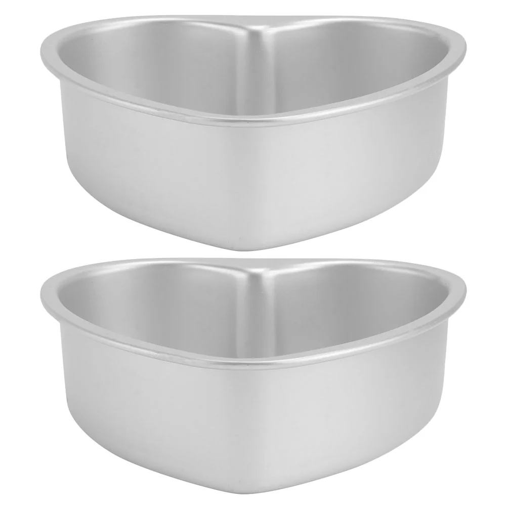 

2 Pcs Heart Cake Mold Shaped Pans for Baking Mould Ring Molds Shapes Aluminum Alloy
